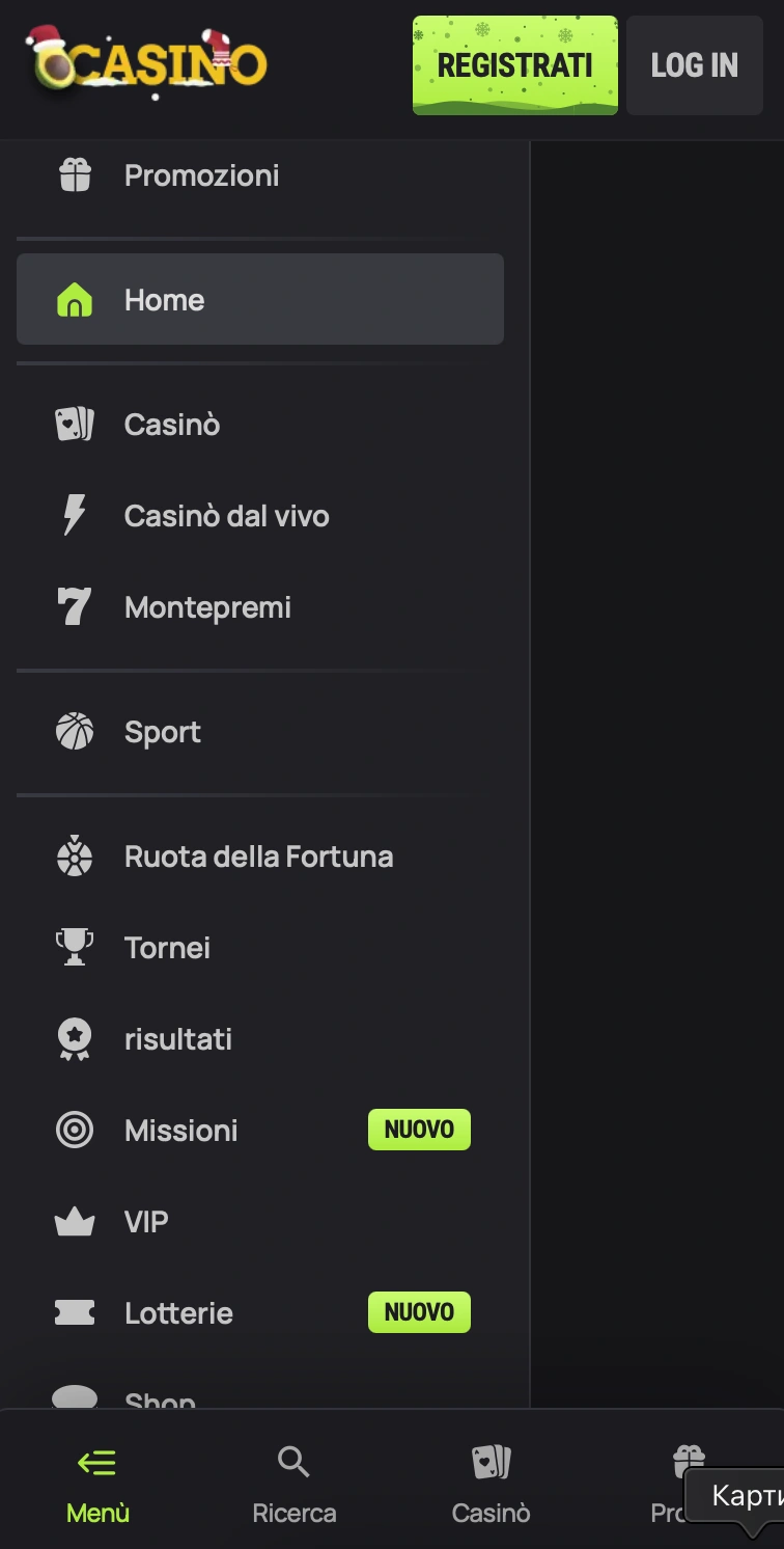 Avo Casino su mobile