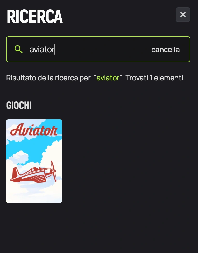 Aviator in modalità demo